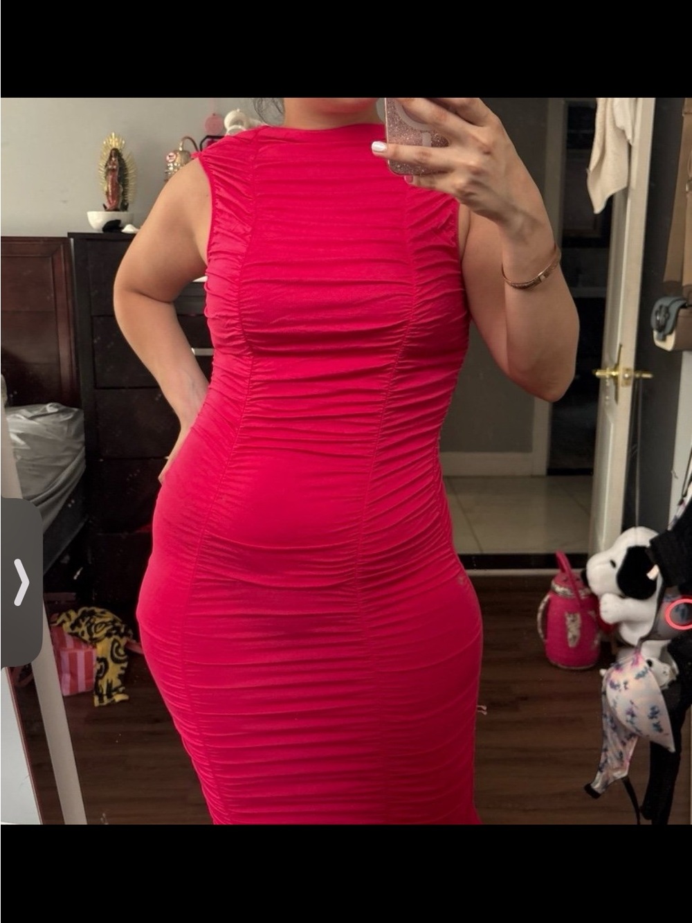 ASOS Sleeveless Ruched Maxi Dress in Hot Pink